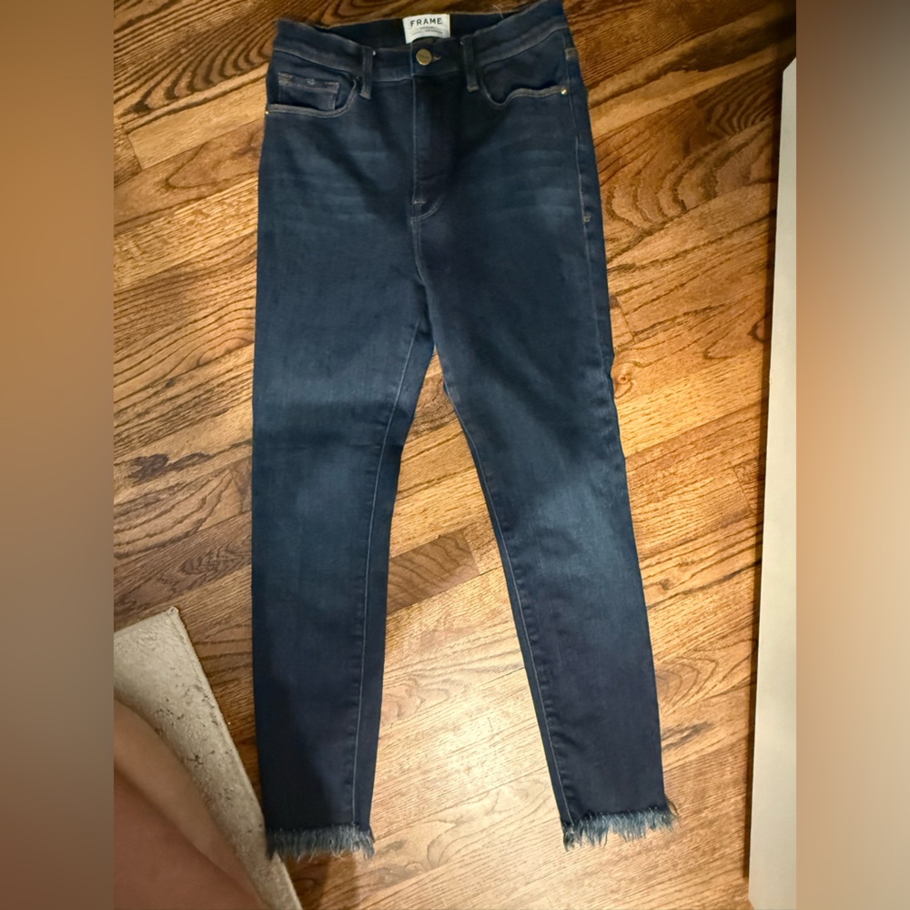 Frame Denim Indigo Cigarette Jeans